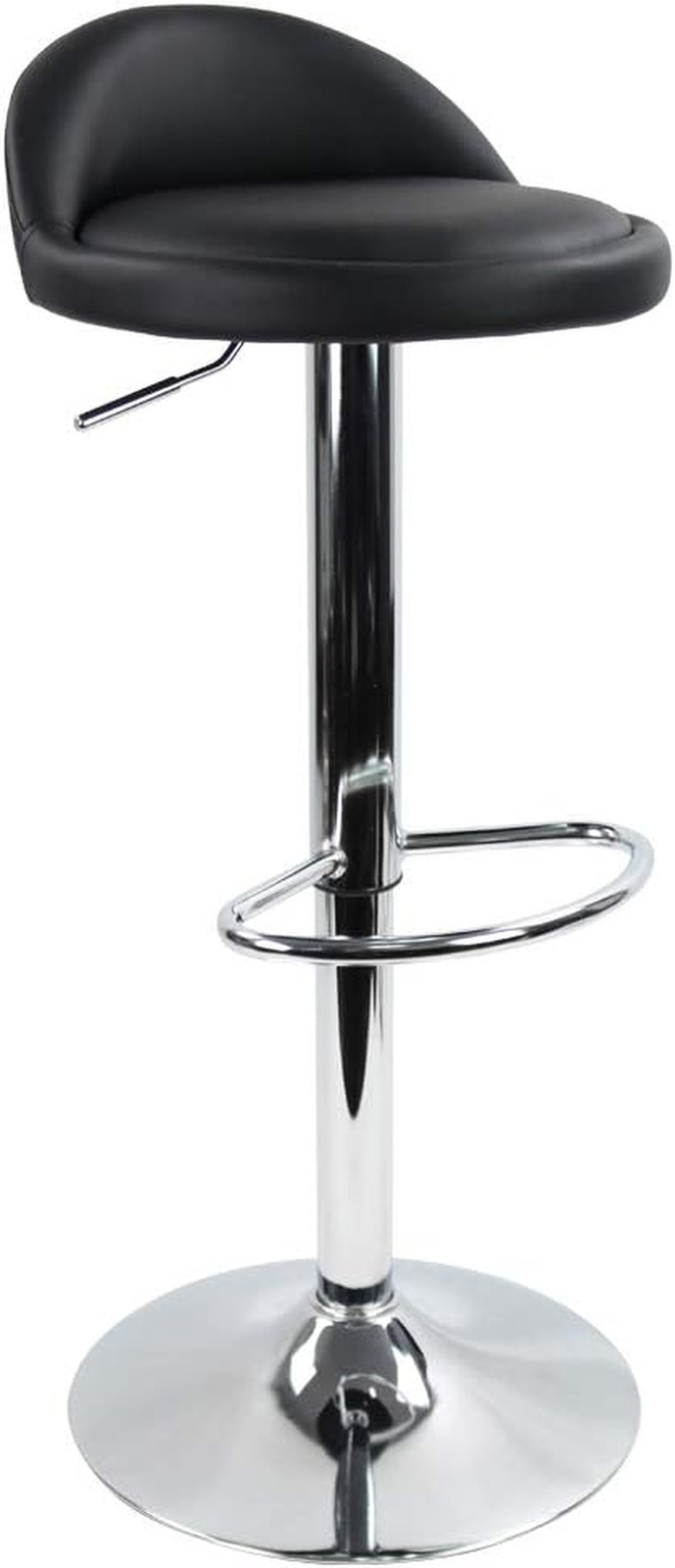 PU Leather round Bar Stool with Back Rest Height Adjustable Swivel Pub Chair Hom