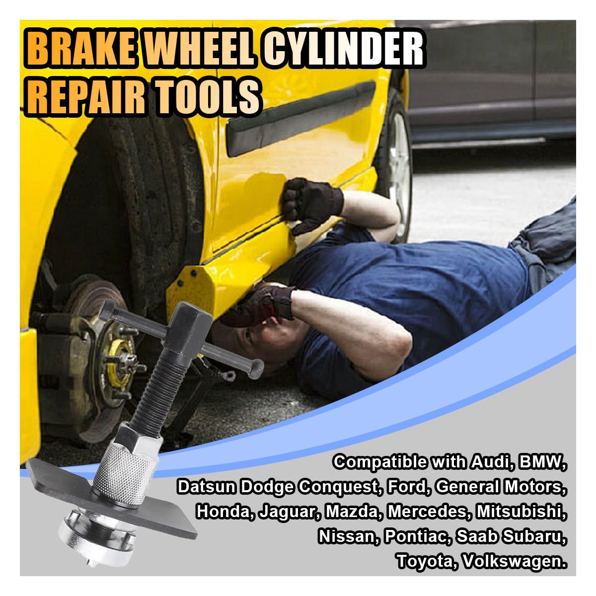 Brake Caliper Piston Rewind Tool, Car Rear Pad Wind Back Right...