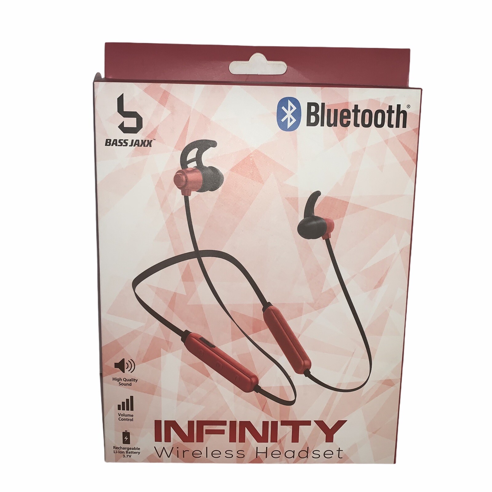 Bass Jaxx Bluetooth Infinity Wireless Headset Rechargeable Red New in Box