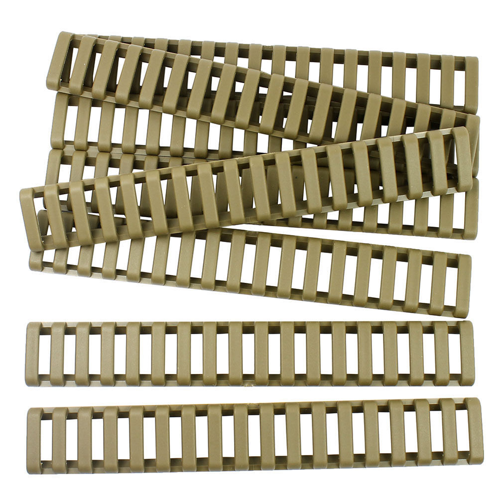 8 Heat Resistant Rifle Ladder Rail Cover Weaver Picatinny / Dark Tan