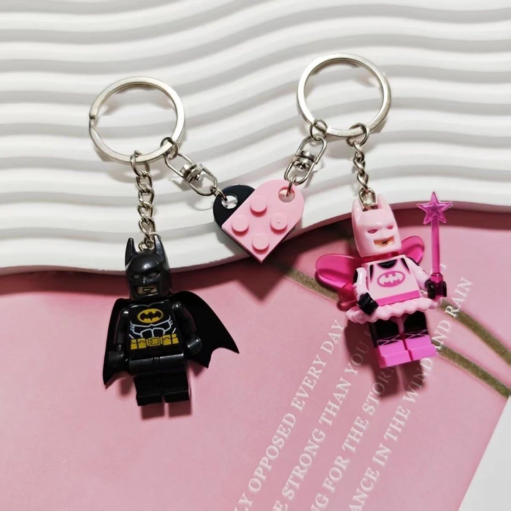 2024 Pink Fairy Batman & Black Batman Lego Keychain CUTE-New Gift