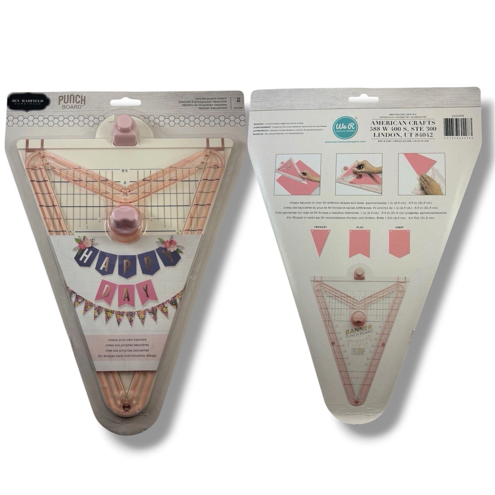 We R Memory Keepers Banner Punch Board #660498 by American Crafts Pink  DIY NEW