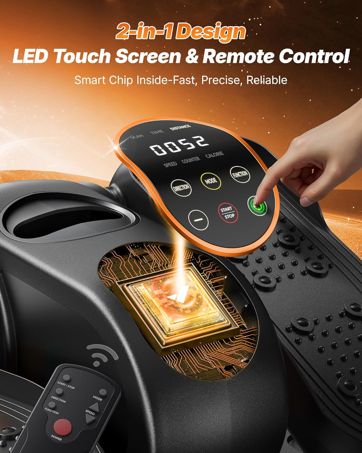 under Desk Elliptical Machine, Leg Exerciser While Sitting for Seniors with Remo