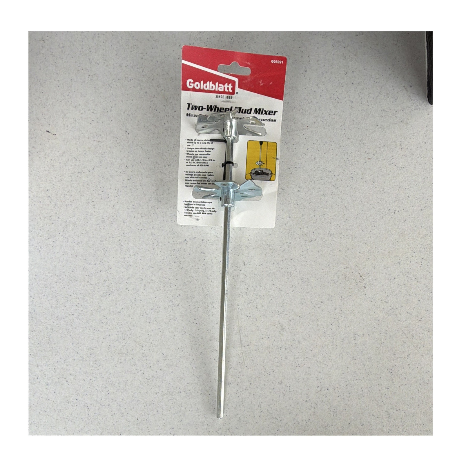 Goldblatt Two-Wheel Mud Mixer Drill Attachment Mud Mixer G05021