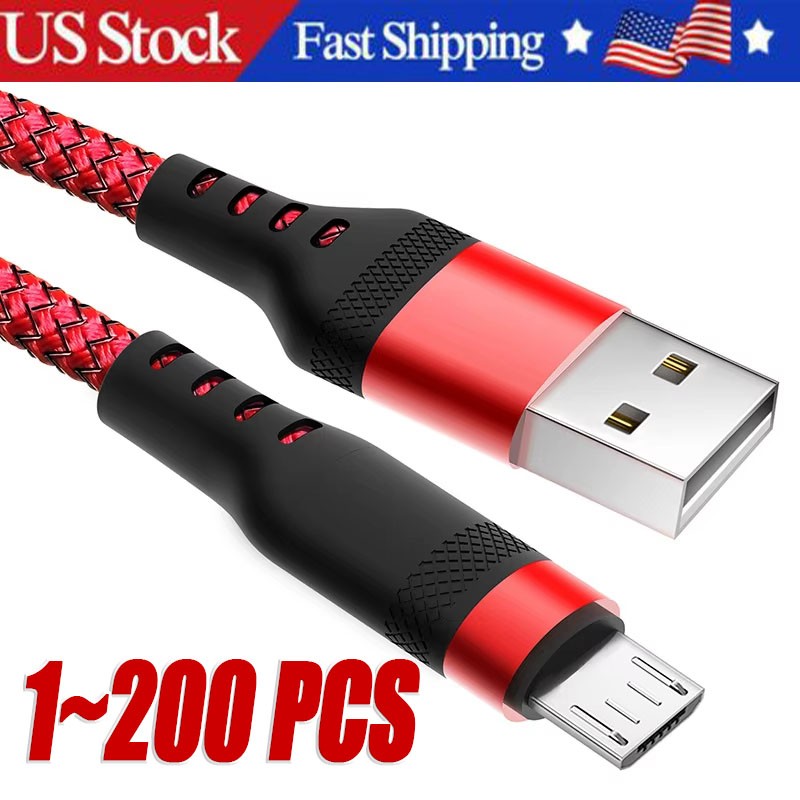 Heavy Duty Micro USB Fast Charger Data Cable Cord For Samsung LOT Android HTC LG