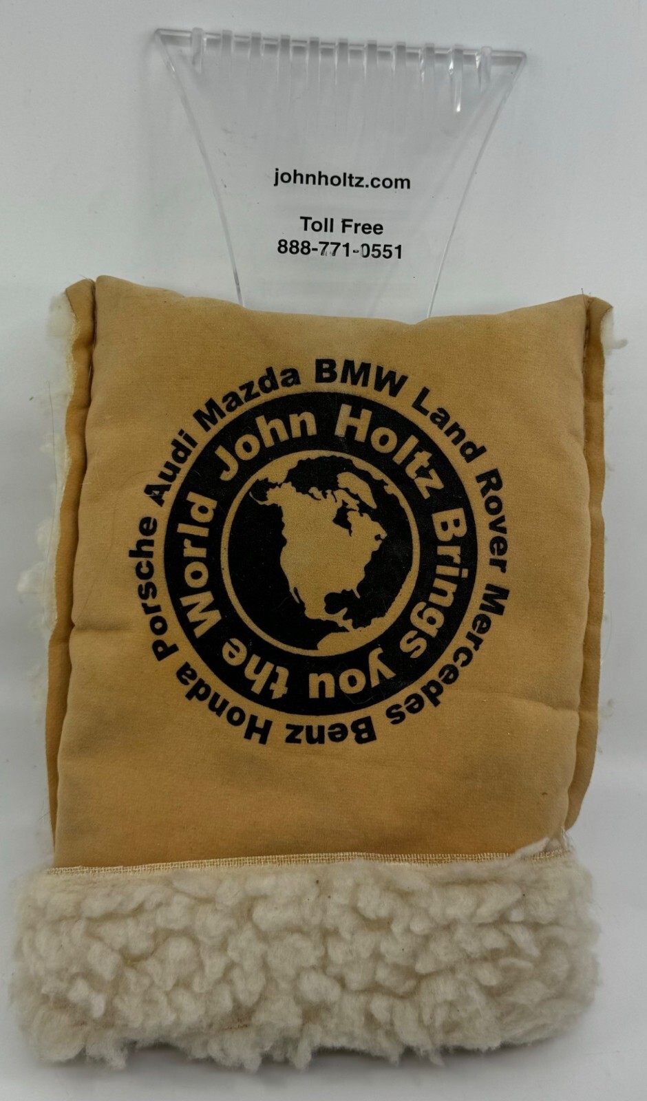 John Holtz BMW Etc Windshield Ice Scraper & Lamb Wool Mitt For Luxury Cars READ