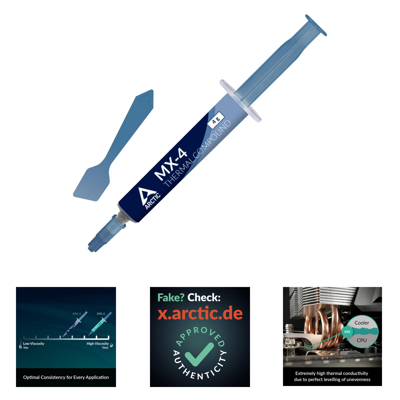 Arctic MX-4 Thermal Paste 4g with Spatula High Conductivity CPU GPU Safe