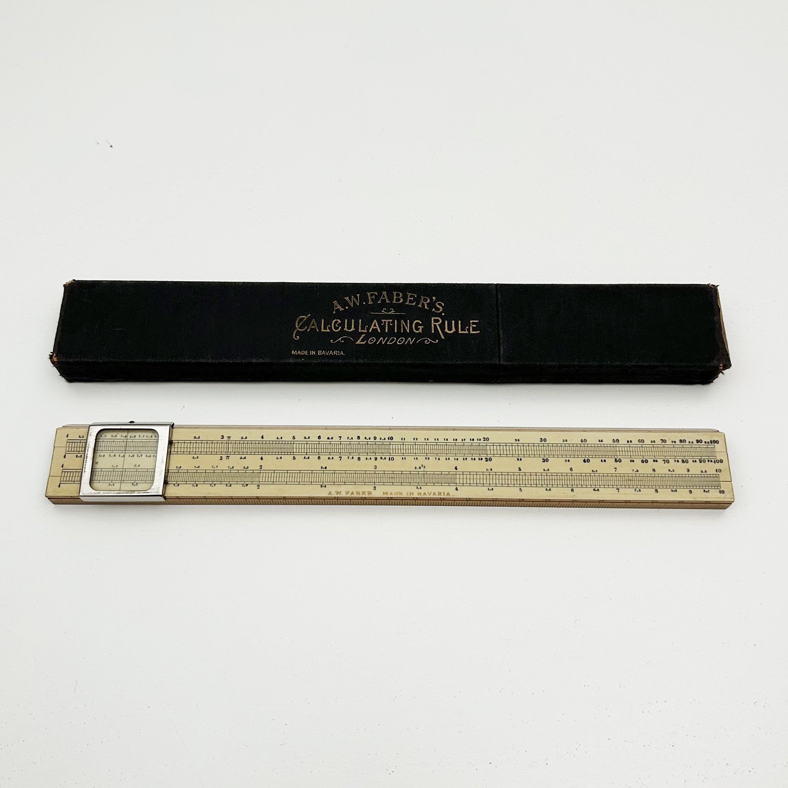 Antique AW FABER Calculating Boxwood 360 Slide Rule London 1900 Bavaria Germany