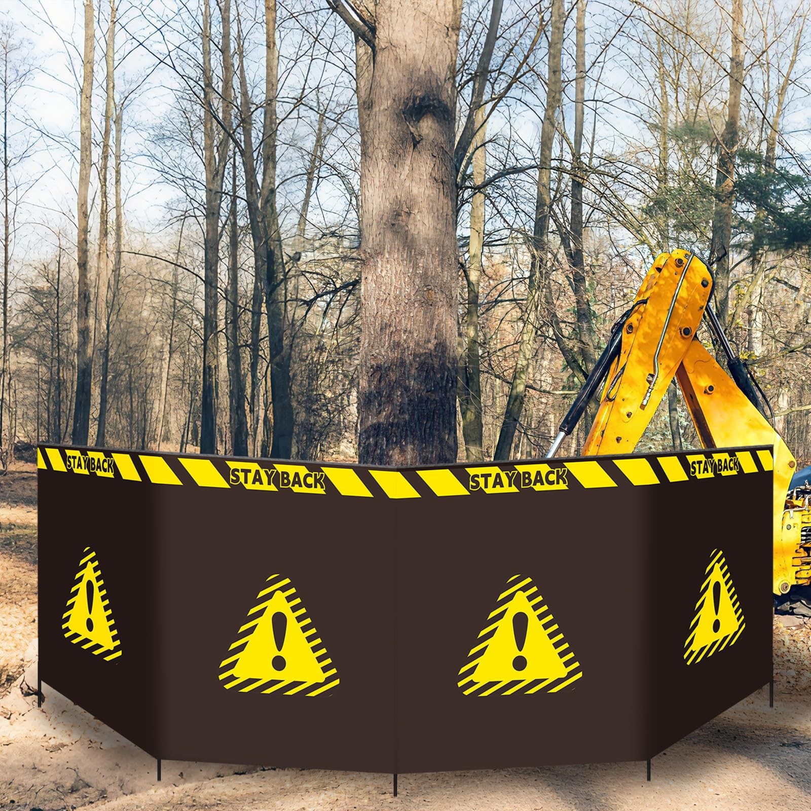 Wesnoy 13.12 ft Debris Containment Barrier Arborist Equipment 4 Panel Safety ...
