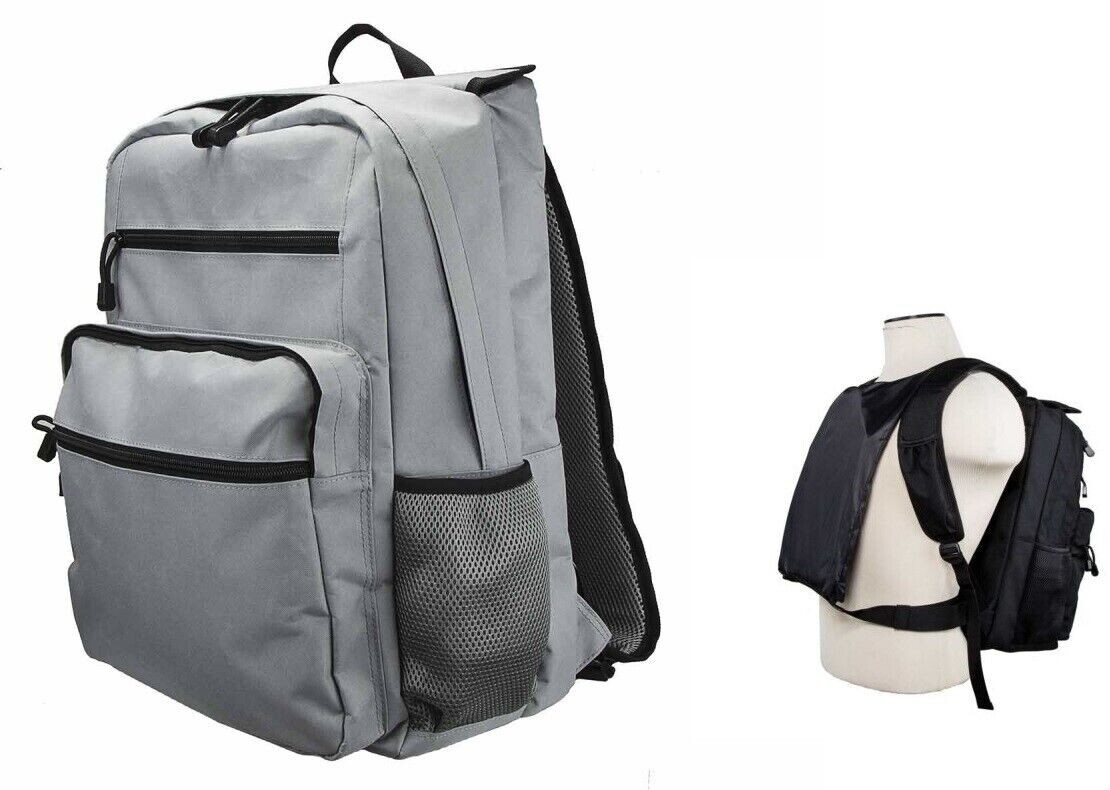 VISM Guardian Plate Carrier Backpack w/ Front-Rear Plate Pockets Tactical GRAY