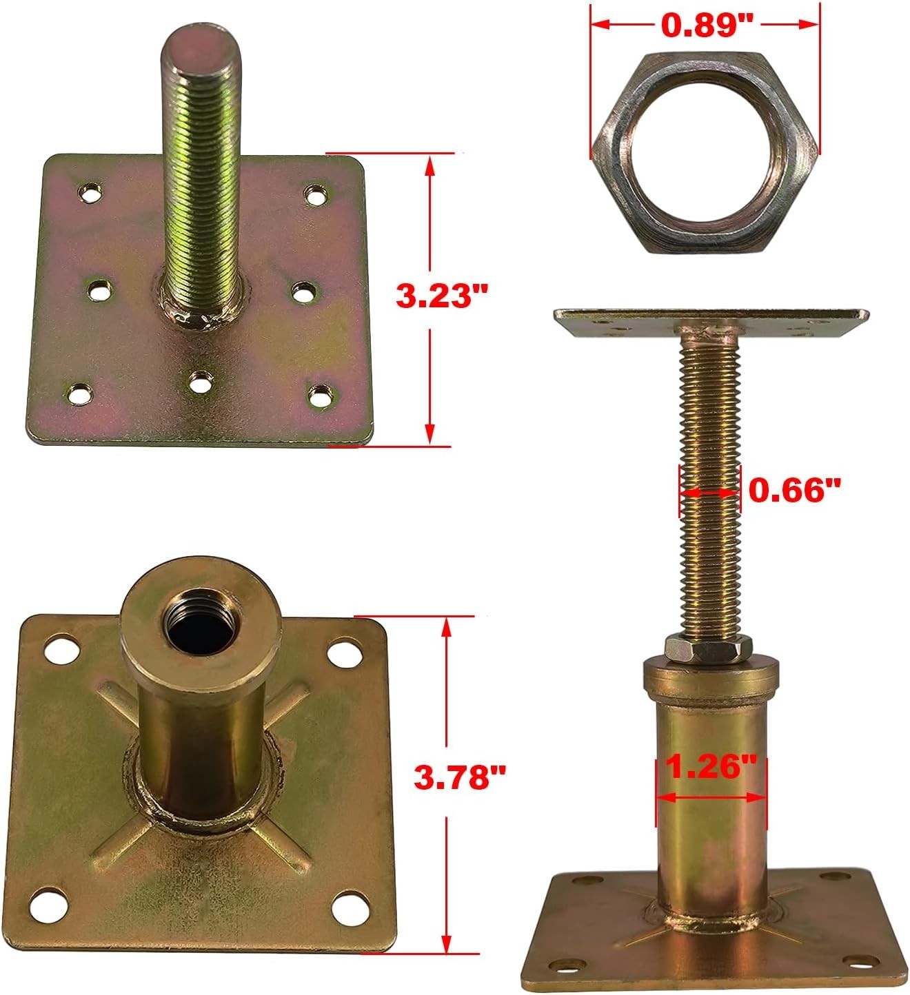 Adjustable 4 1/3" - 7" House Floor Jacks Mini Screw Post Pole for Leveling, G...