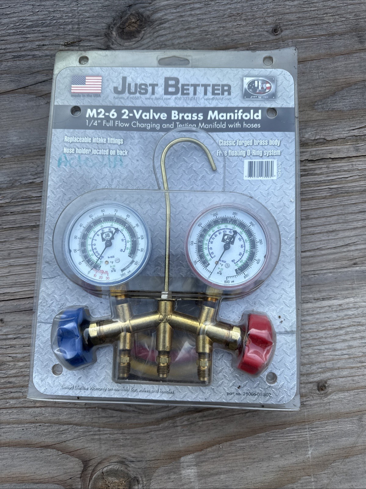 Air condition Gauge Jb Industries M2-6 Charging Testing Manifold Color Coded Hos