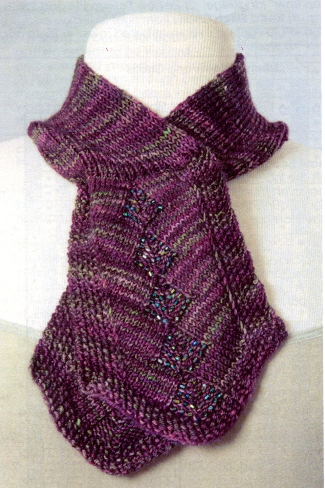 Y2Knit Knitting Pattern - Sciarpa Vittoriana Beaded Scarf
