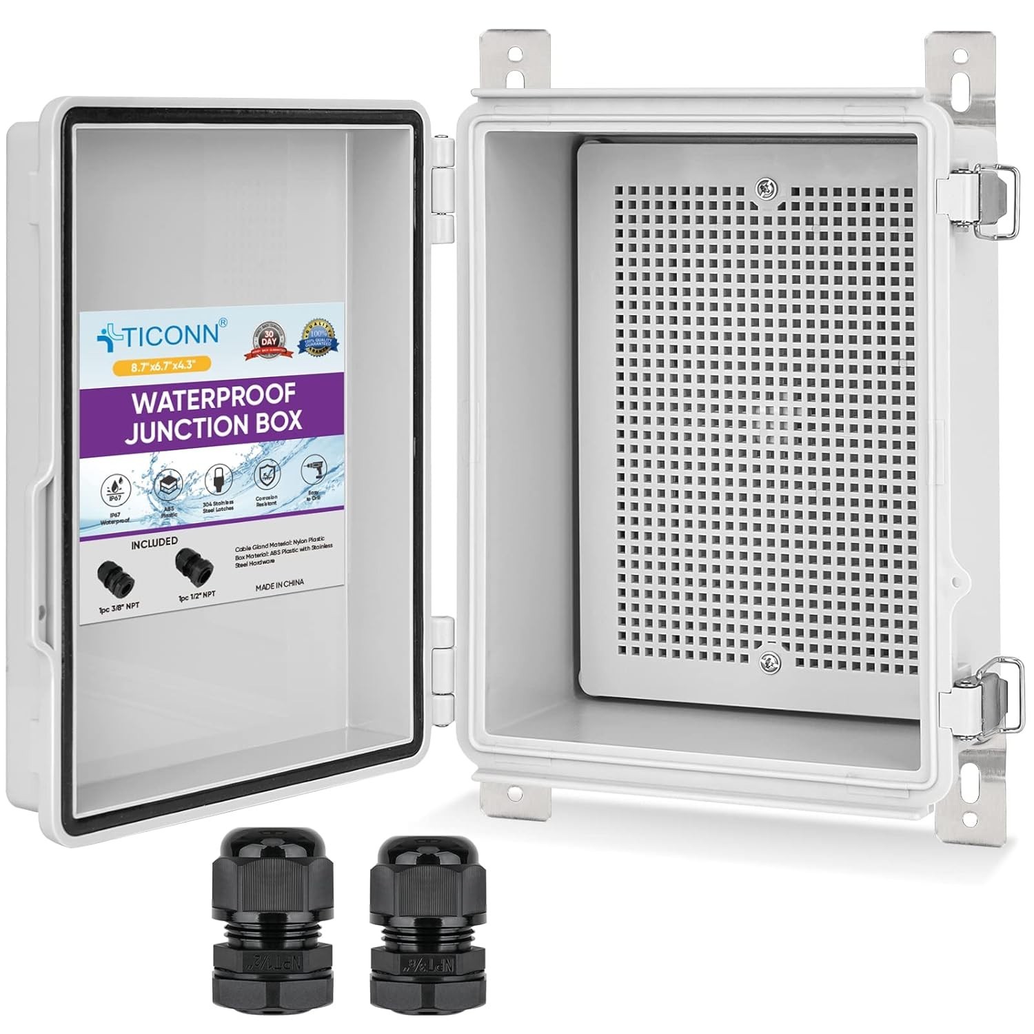 High-Quality Waterproof Junction Box | Includes Mounting Plate & Brackets