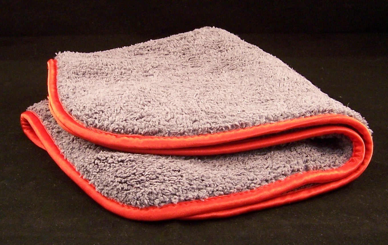 Microfiber 600 GSM Ultra Plush 16" x 16" Towel Cloth Gray Silk Edge T605GYRS