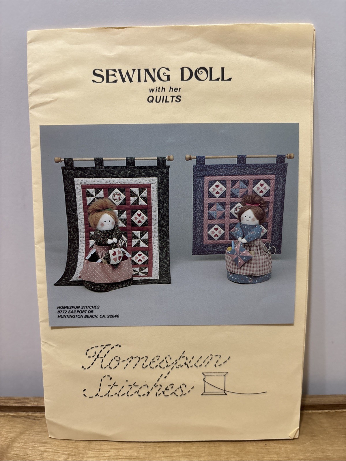 Sewing Doll with Her Quilts Homespun Stitches Patterns 2sz Dolls 2 Quilts NOS