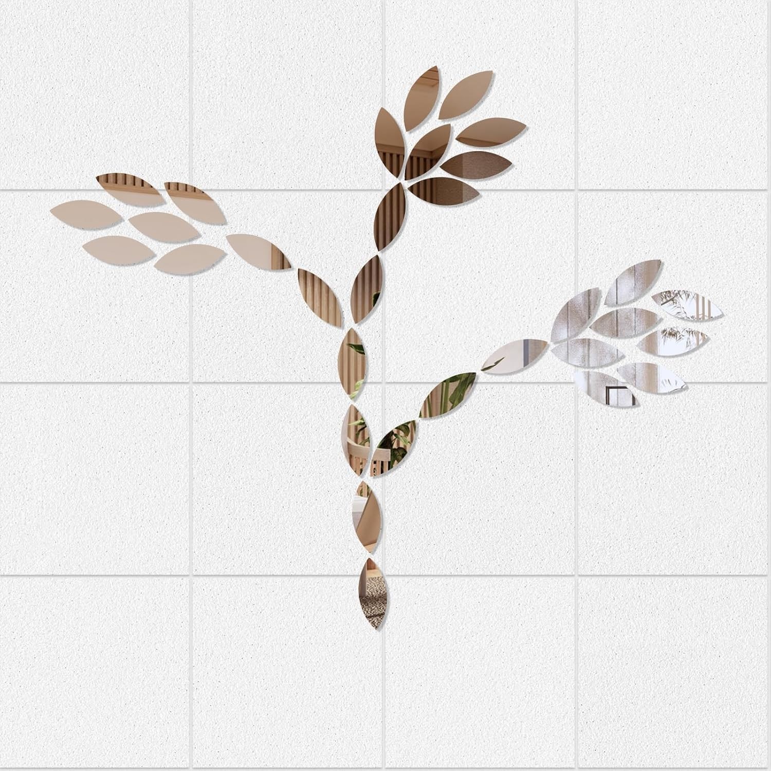 Leaf Shape Small Mirrors for Crafts, 200pcs 0.5x1 Inch Craft Transparent