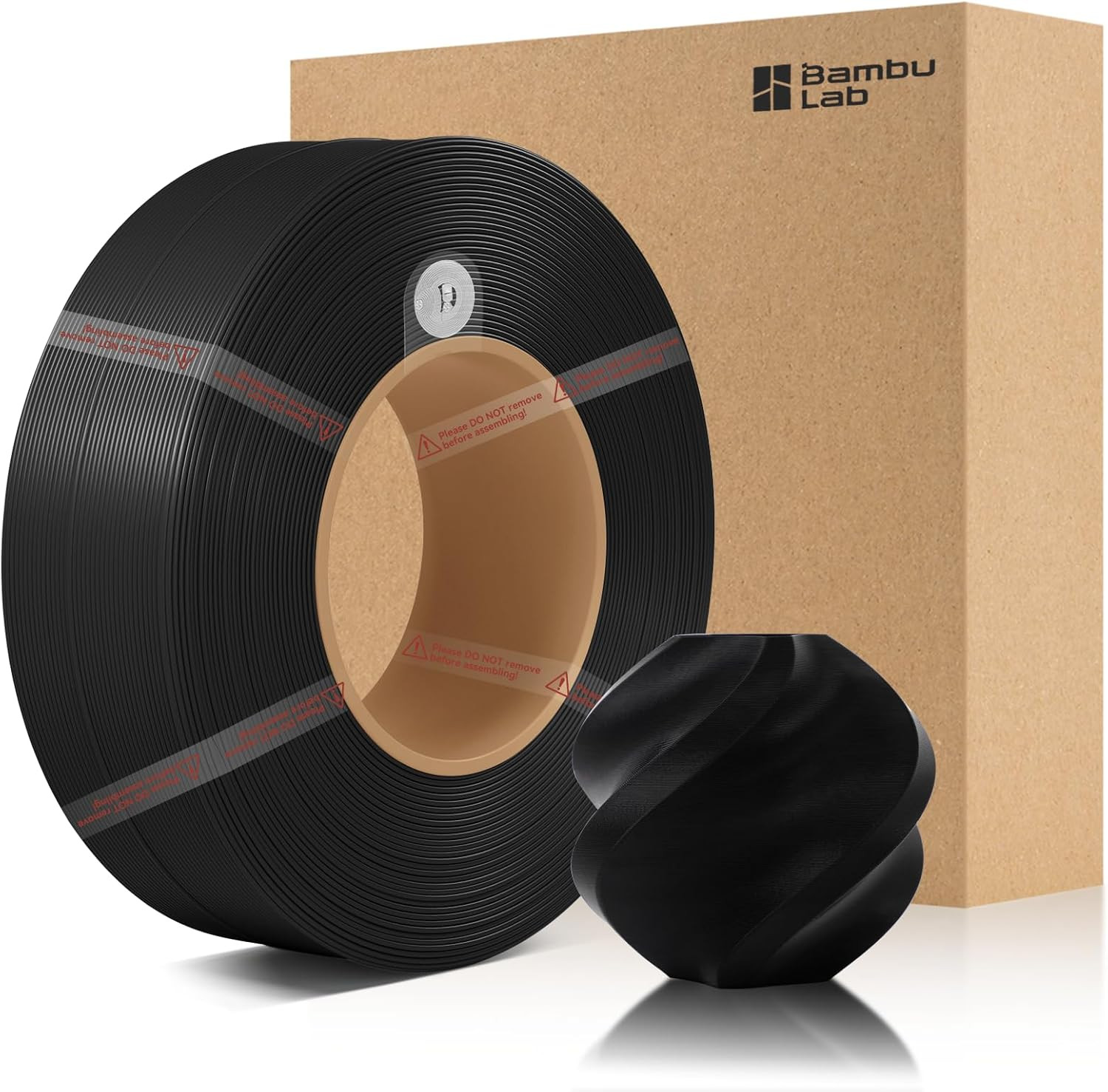 Bamboo 1.75mm PLA Filament, High Toughness, Eco-Friendly, 1KG, Black