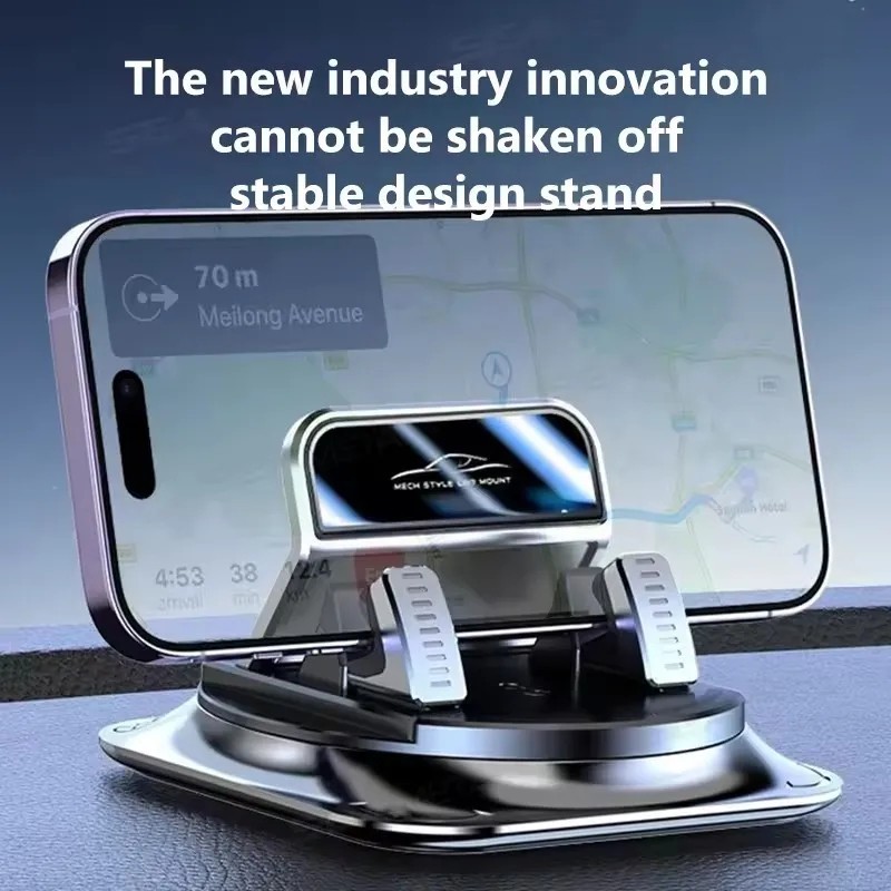 Car Phone Holder 360 Degree Rotation, Navigation Dashboard Mount Black