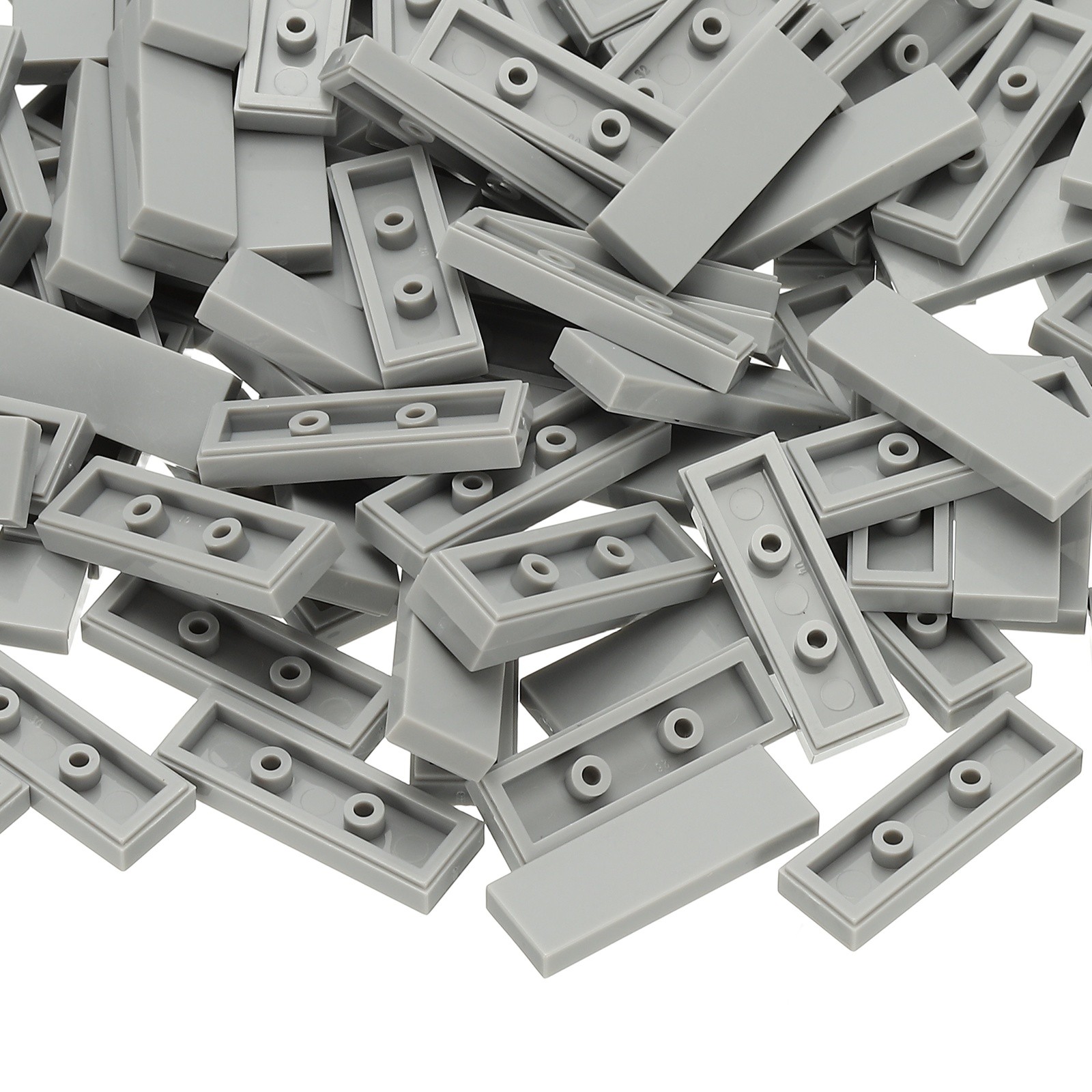 122 Pcs 1x3 Square Light Gray Flat Blocks Bulk for Building Floor