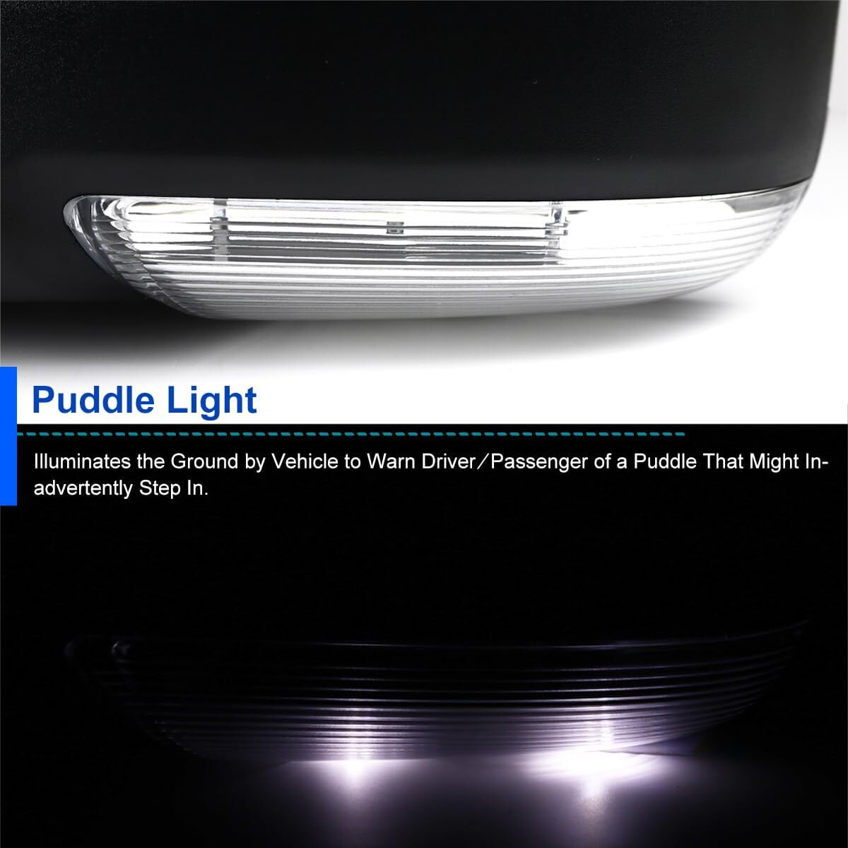Left/Driver Fits 2013-2019 Dodge Ram 1500 Power Fold+Heated+Temp Sensor Mirror