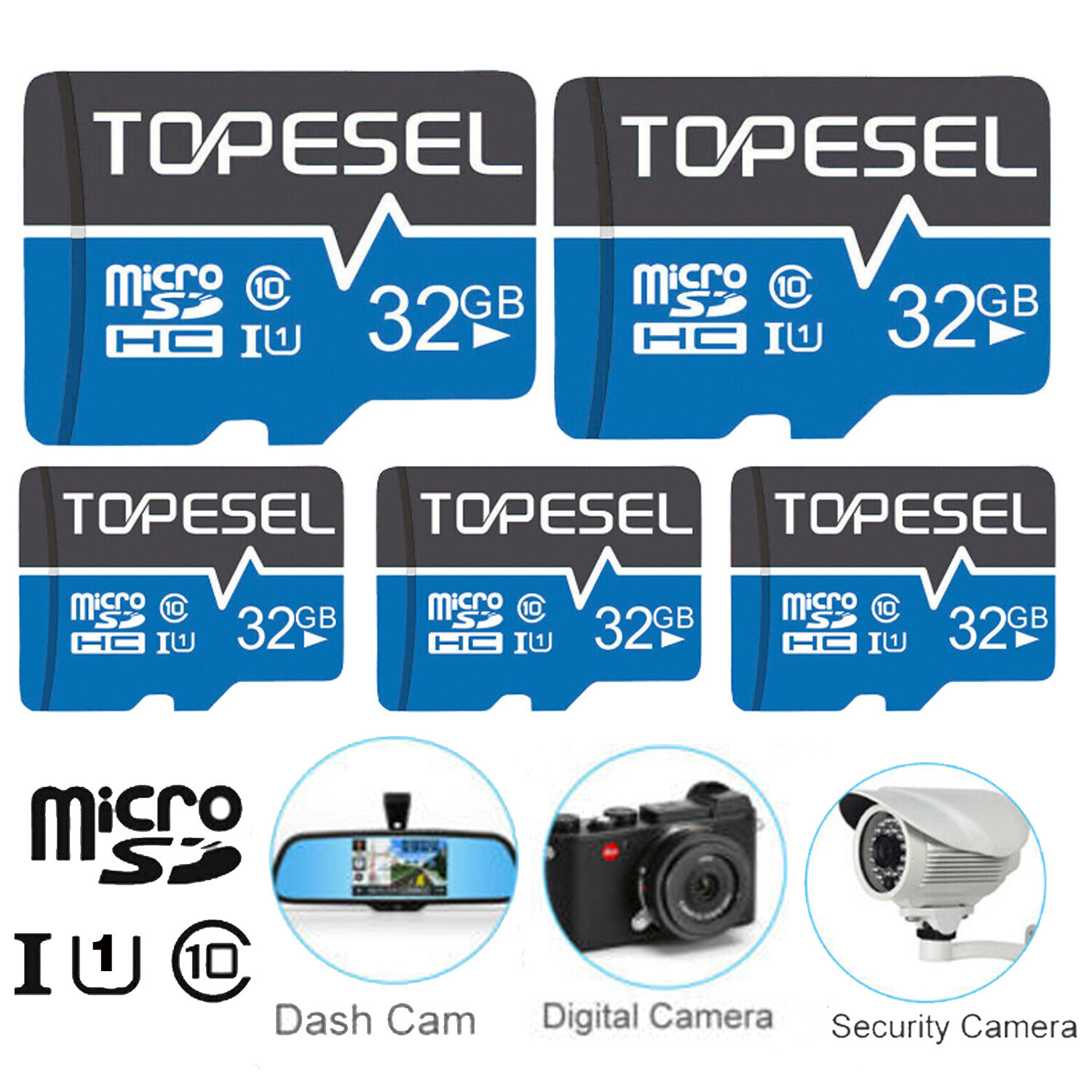 TOPESEL 1x 2x 3x 5x 10x 20x 32GB Micro SD Card Ultra Memory Card For Camera LOT