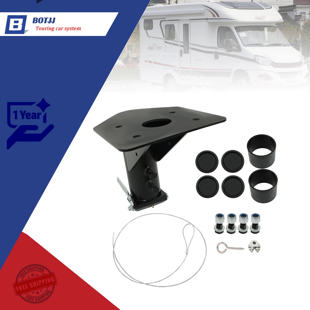 Black 12" -17"Inches Adjustable 5th Wheel RV to Gooseneck Adapter Hitch