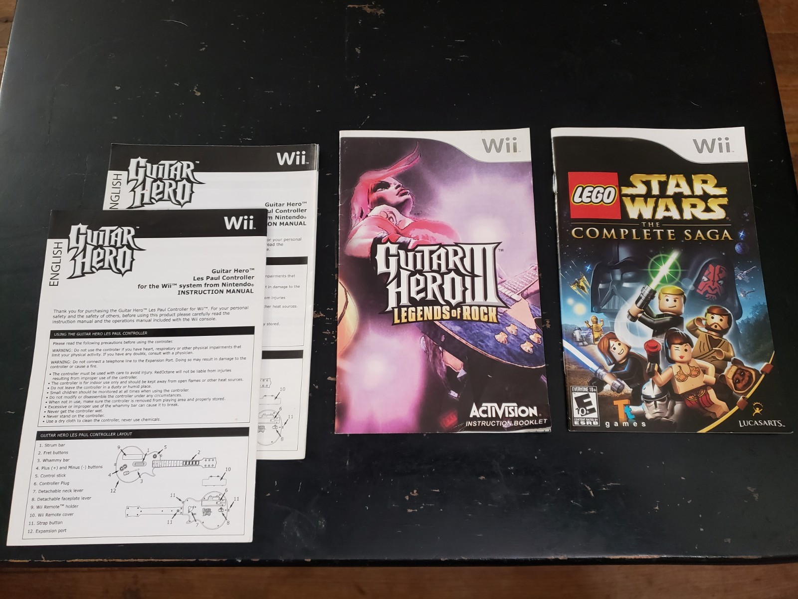 Activision Guitar Hero III Legends of Rock & LEGO Star Wars Manuals Nintendo Wii