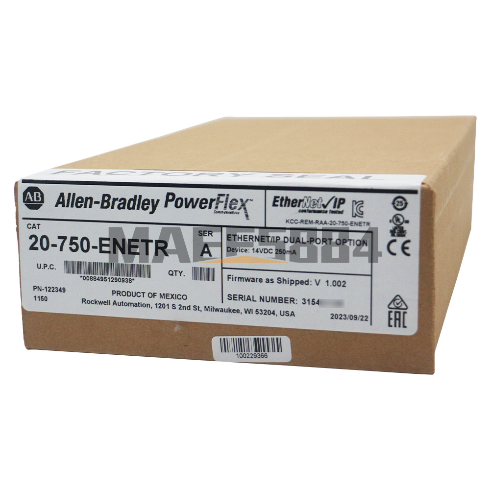Allen Bradley Factory Sealed 20-750-ENETR PowerFlex 750 EtherNet-IP Adapter