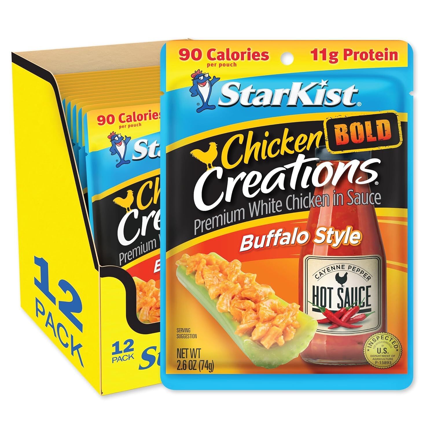 StarKist Chicken Creations BOLD Buffalo Style 12 Pack 2.6oz Pouches Gluten Free