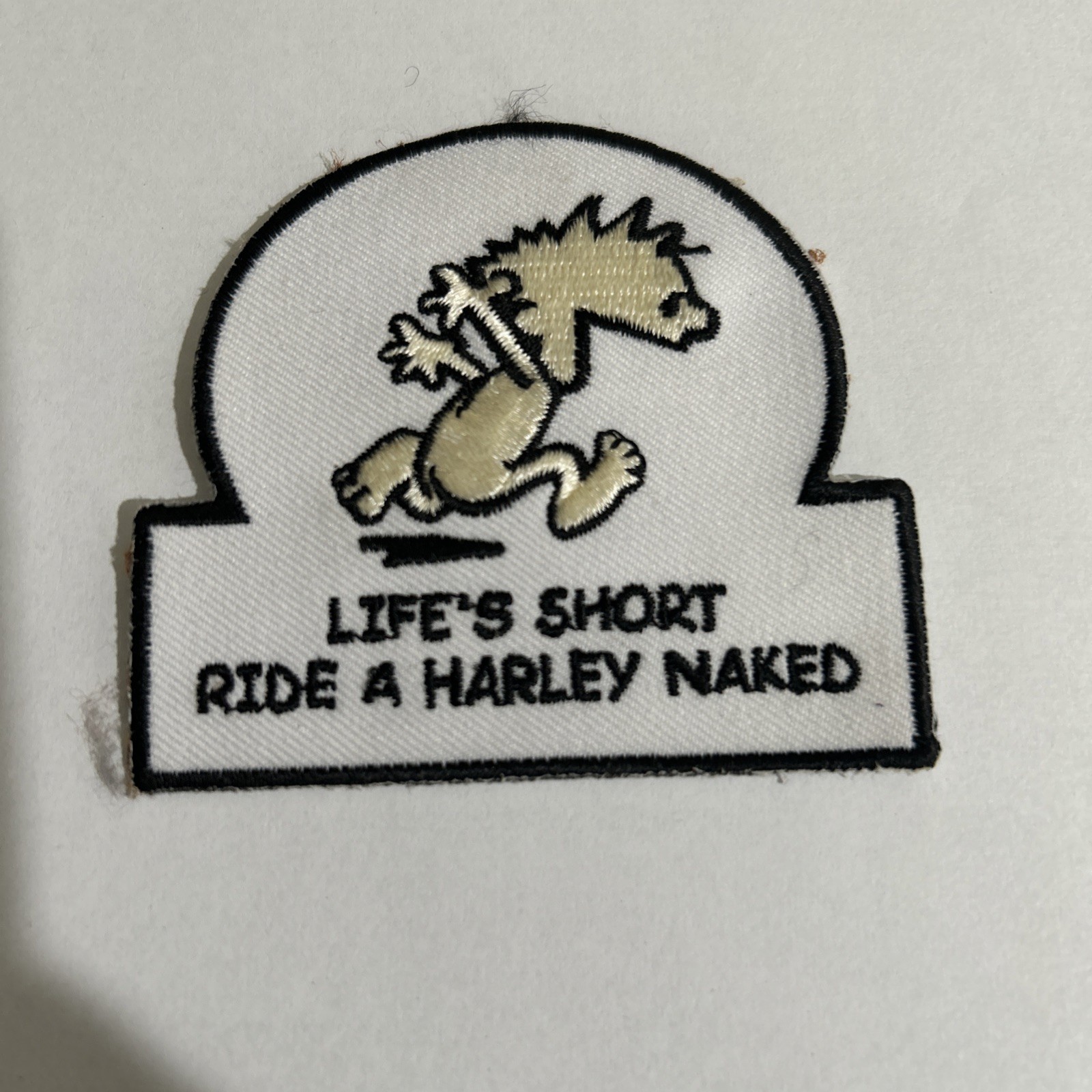 Life’s Short Ride A Harley Naked Sew On Patch 3x3