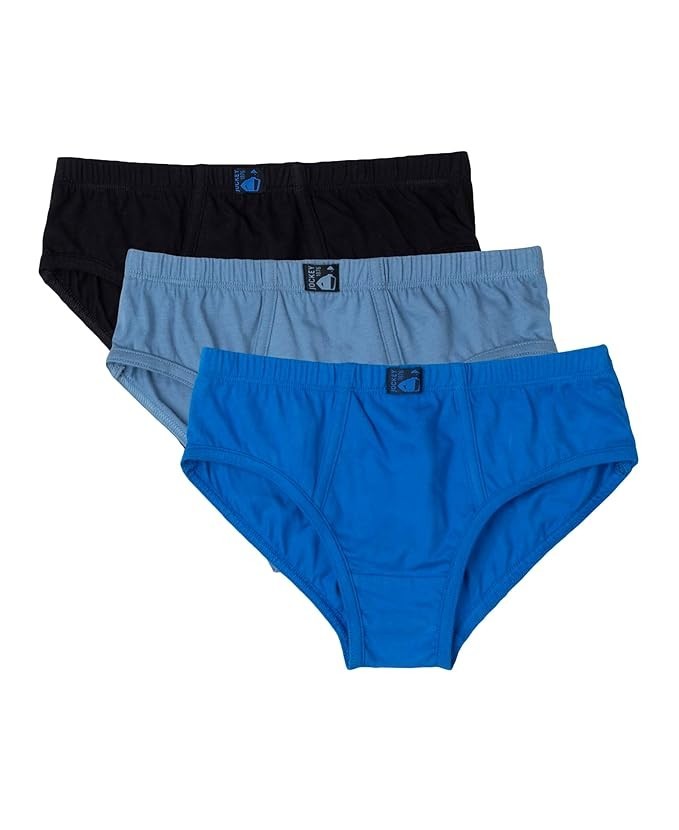 Jockey 3035 Boys Super Combed Cotton Solid Brief Ultrasoft Waistband (Pack of 3)