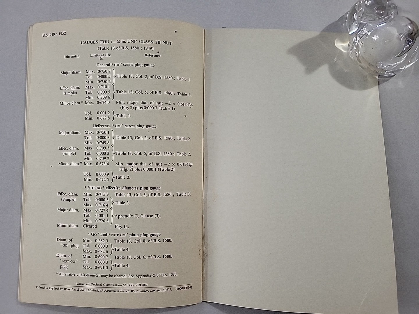 Lot 4 1950s British Standard Screw Thread Brochures