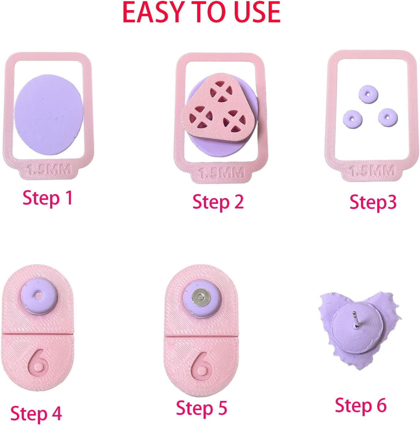 Post Embedding Tool for Polymer Clay Earrings, Clay Earring Post Setting Tool, P