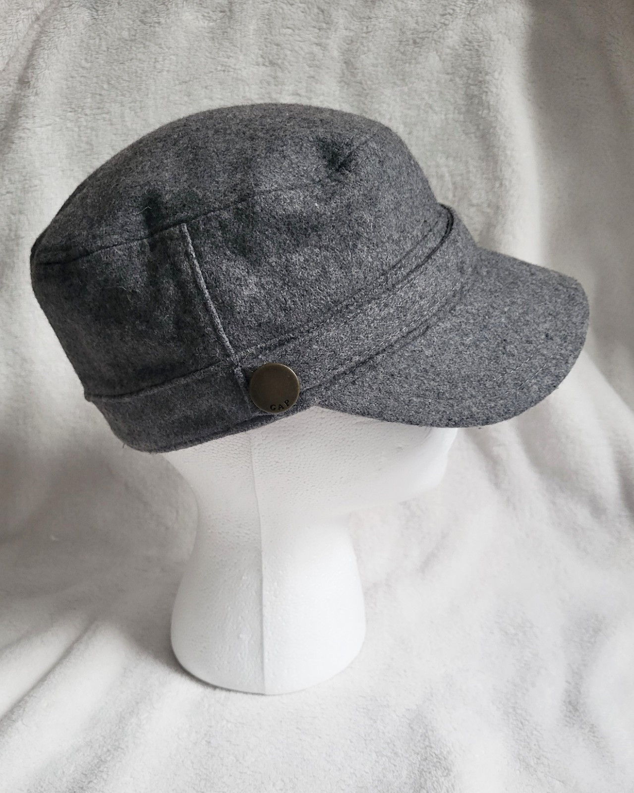 Vintage Gap Y2K 2009 Hat Cap Womens S / M Gray Wool Blend Newsboys Fitted Grunge