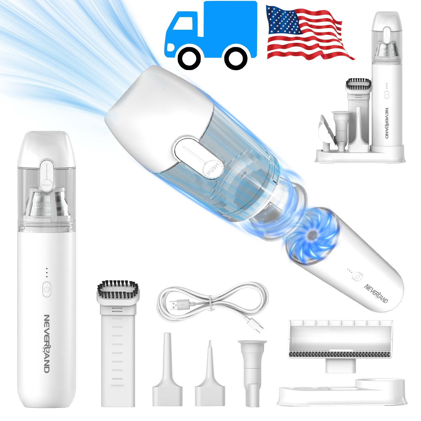 Nighteye 80000RPM Cordless Handheld Vacuum Cleaner Portable for Car Auto Home 1x