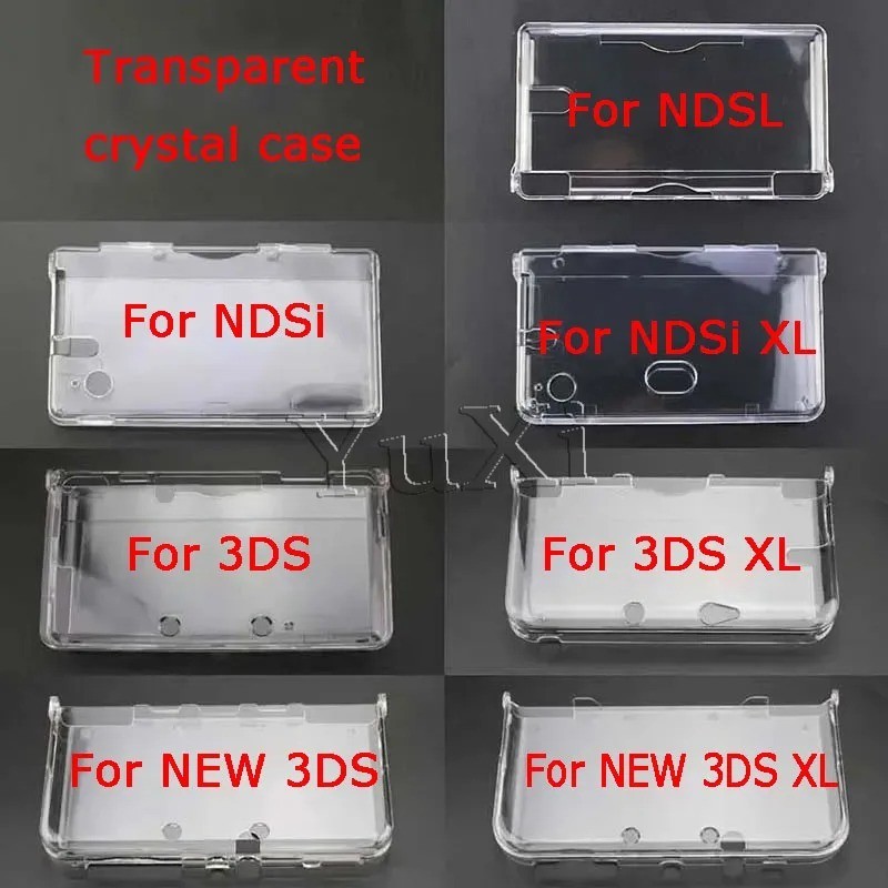 For Nintendo 3DS Clear Snap-on Plastic Crystal Hard Shell Protective Case Cover.