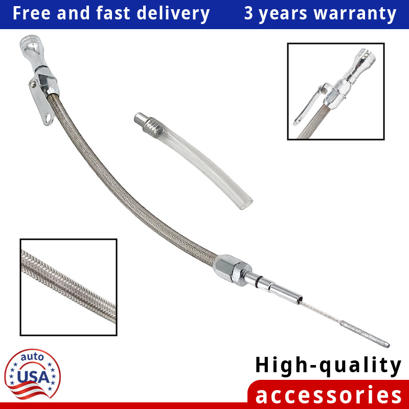 For LSX LS1 LS2 LS6 4.8 5.7 6.0L LS Flexible Stainless Oil Dipstick Replacement