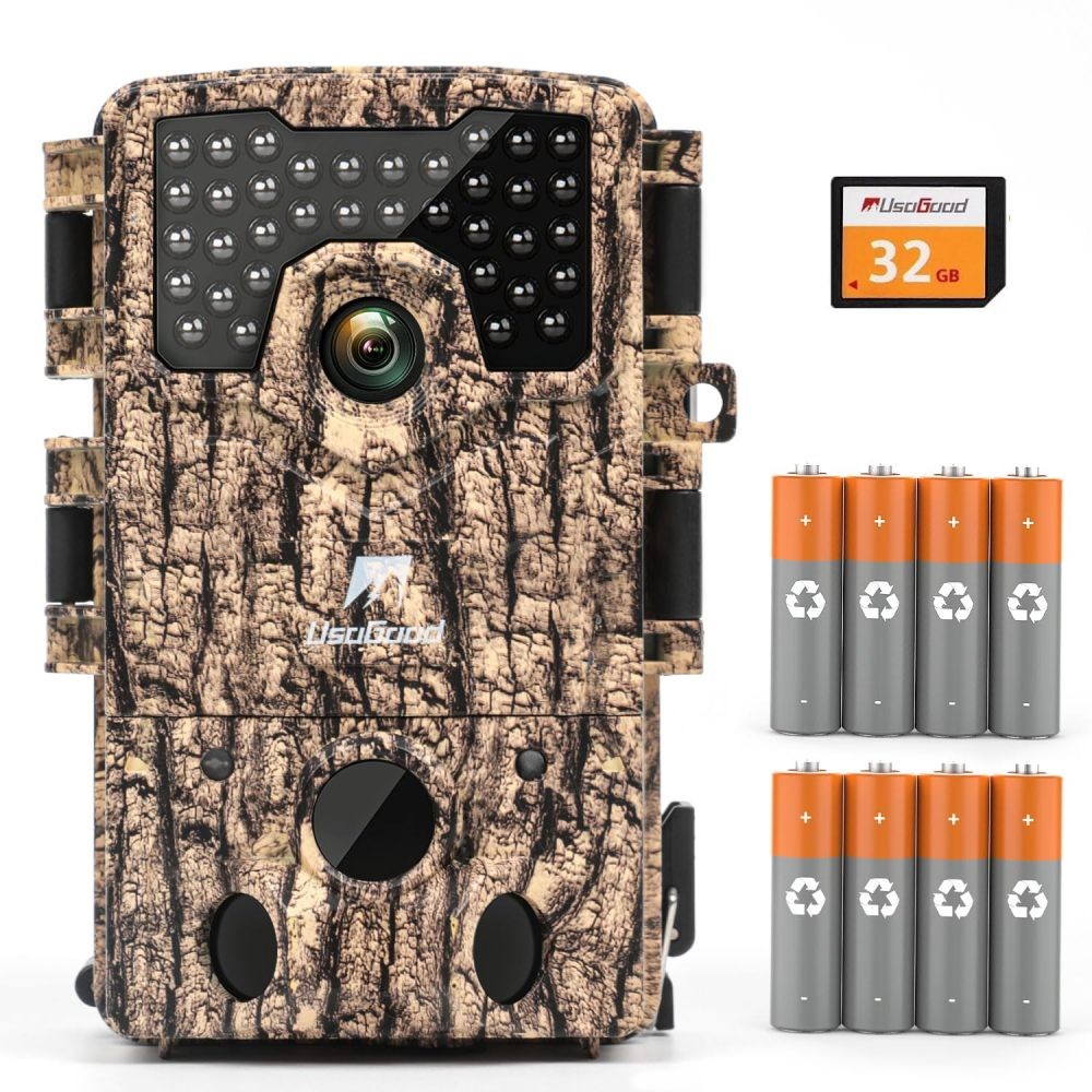 Trail Camera 4K 48MP Game Camera with 8 Batteries & 32GB Card Waterproof IP66