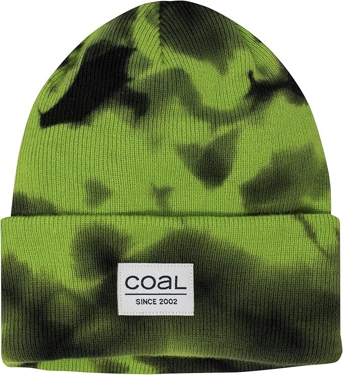 Coal Standard Super Soft Green Tie Dye Cuff Beanie Hat | Unisex Mens Womens