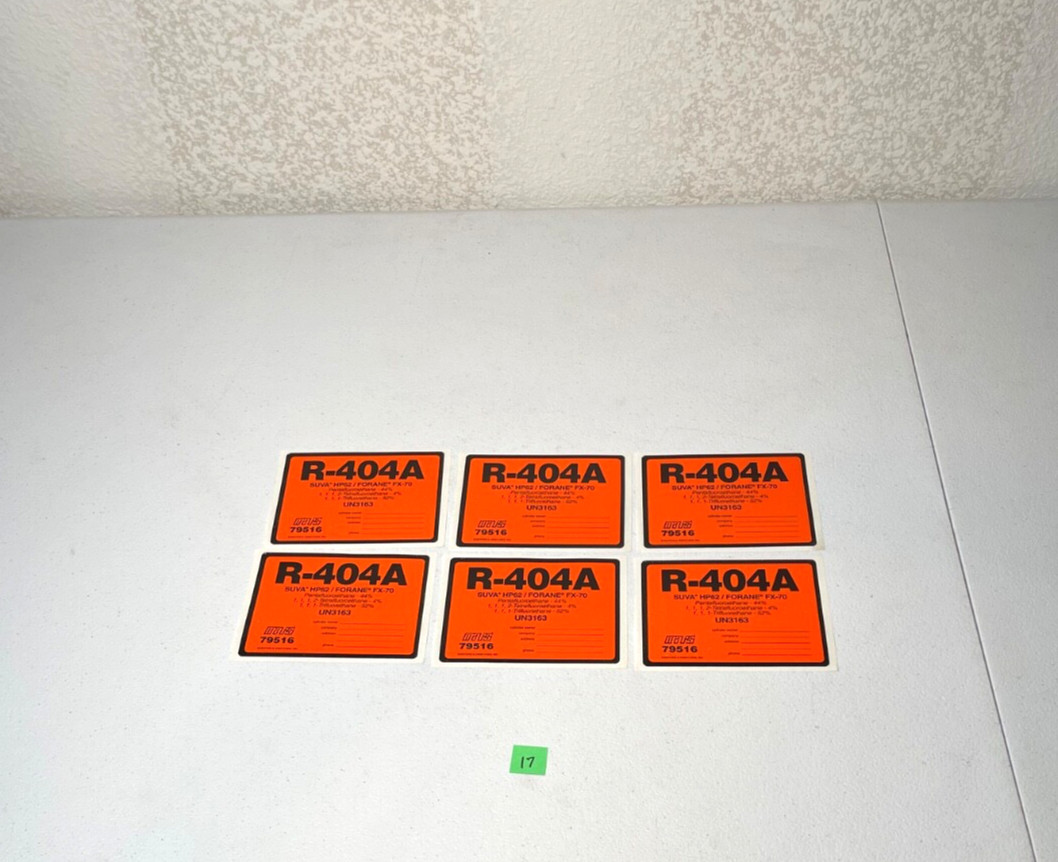 Mars 79516 R-404A ID Labels Lot of 6