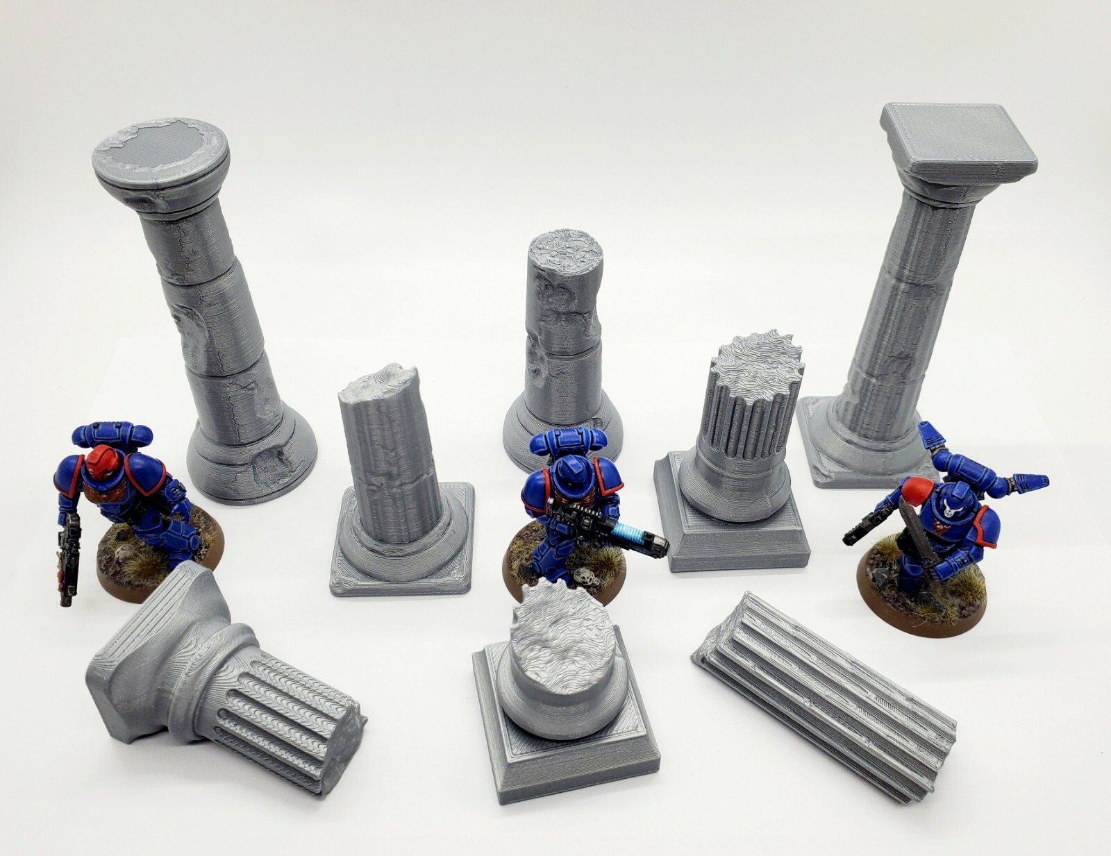 3d Printed Destroyed Columns/Pillars Terrain for Tabletop Gaming