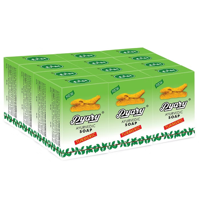Pyary Ayurvedic All Natural Turmeric Soap  Pack of 12- from Authorized Reseller