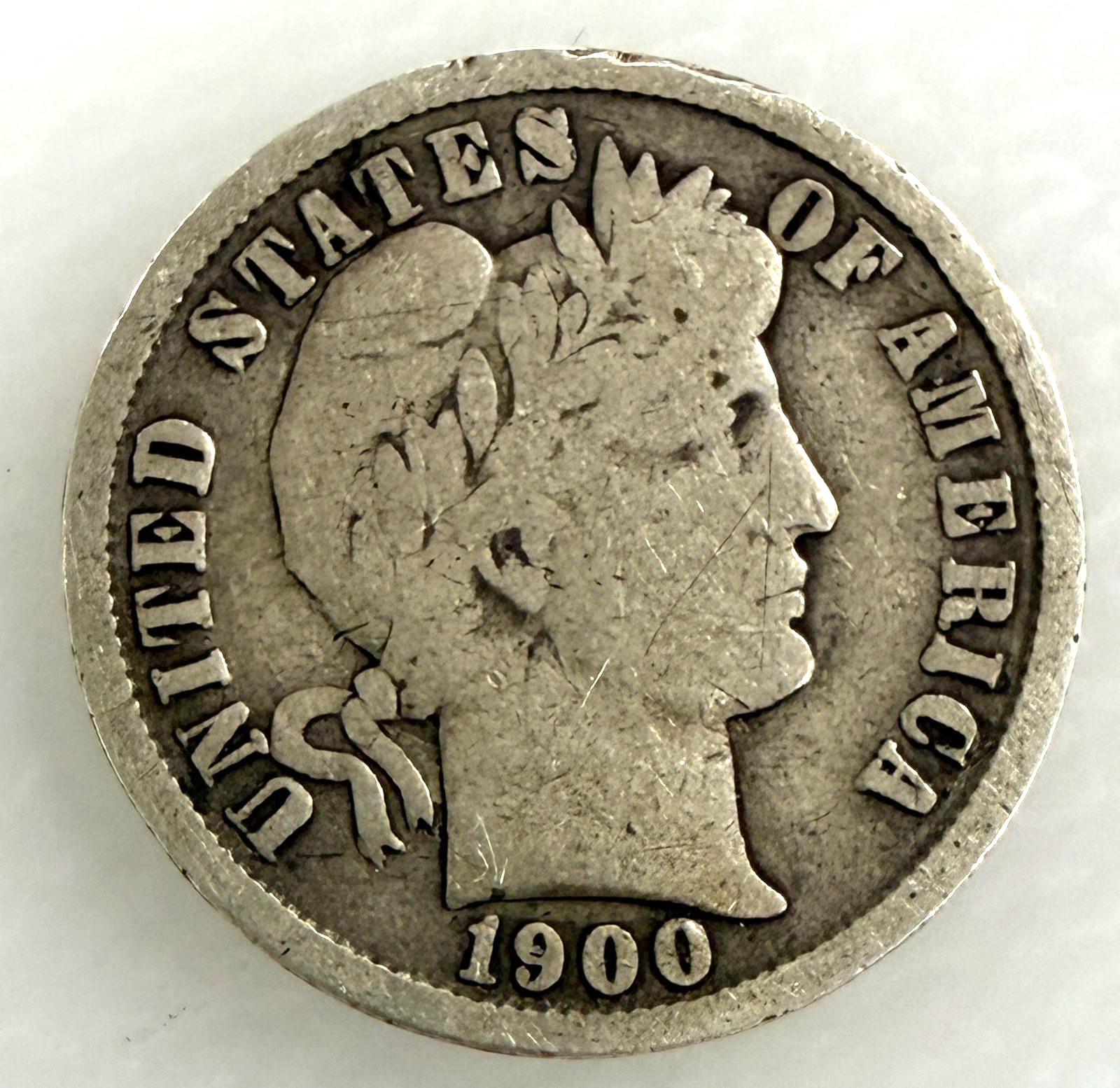 1900 Barber Silver Dime, Fine