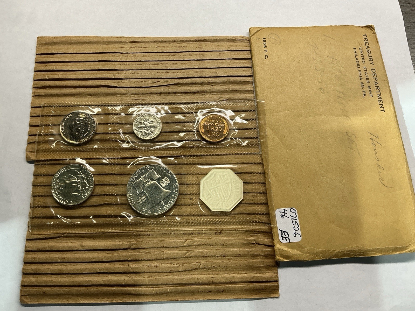 1956 US Mint Silver Proof Type 2 Set in OGP Flat Pack Envelope 071526 46ee