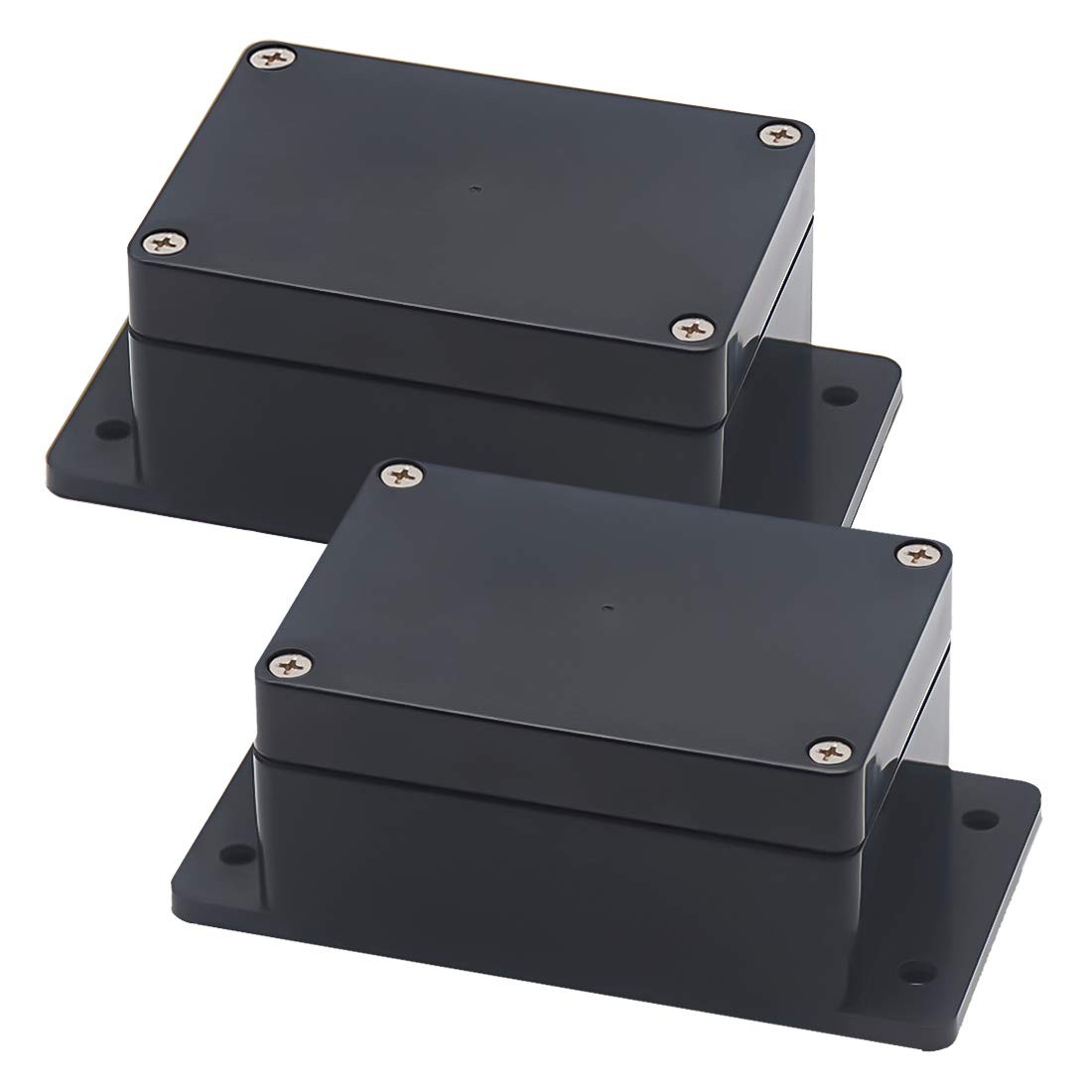Zulkit Junction Box ABS Plastic 3.94" x 2.68" x 1.97"(Pack of 2), Black