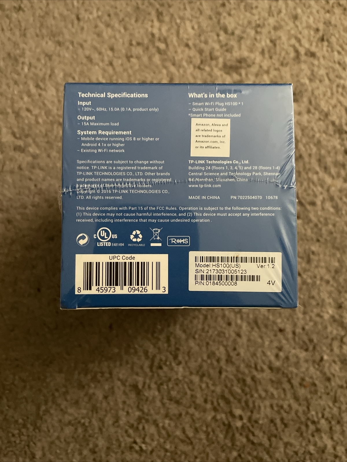 TP-Link - HS100 - Smart WiFi Plug - w/ Google Assistant & Amazon Alexa
