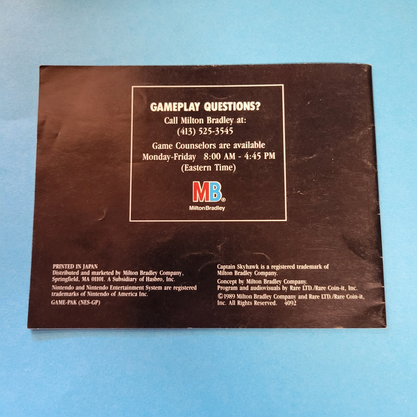 captain skyhawk nes Manual