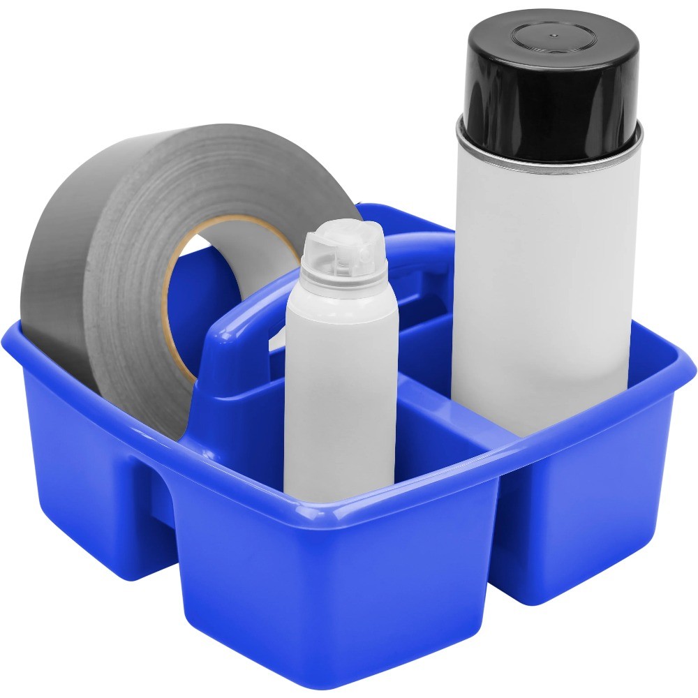 Storex Plastic Desktop Organizer Caddy with Handle, Assorted, Set of 5