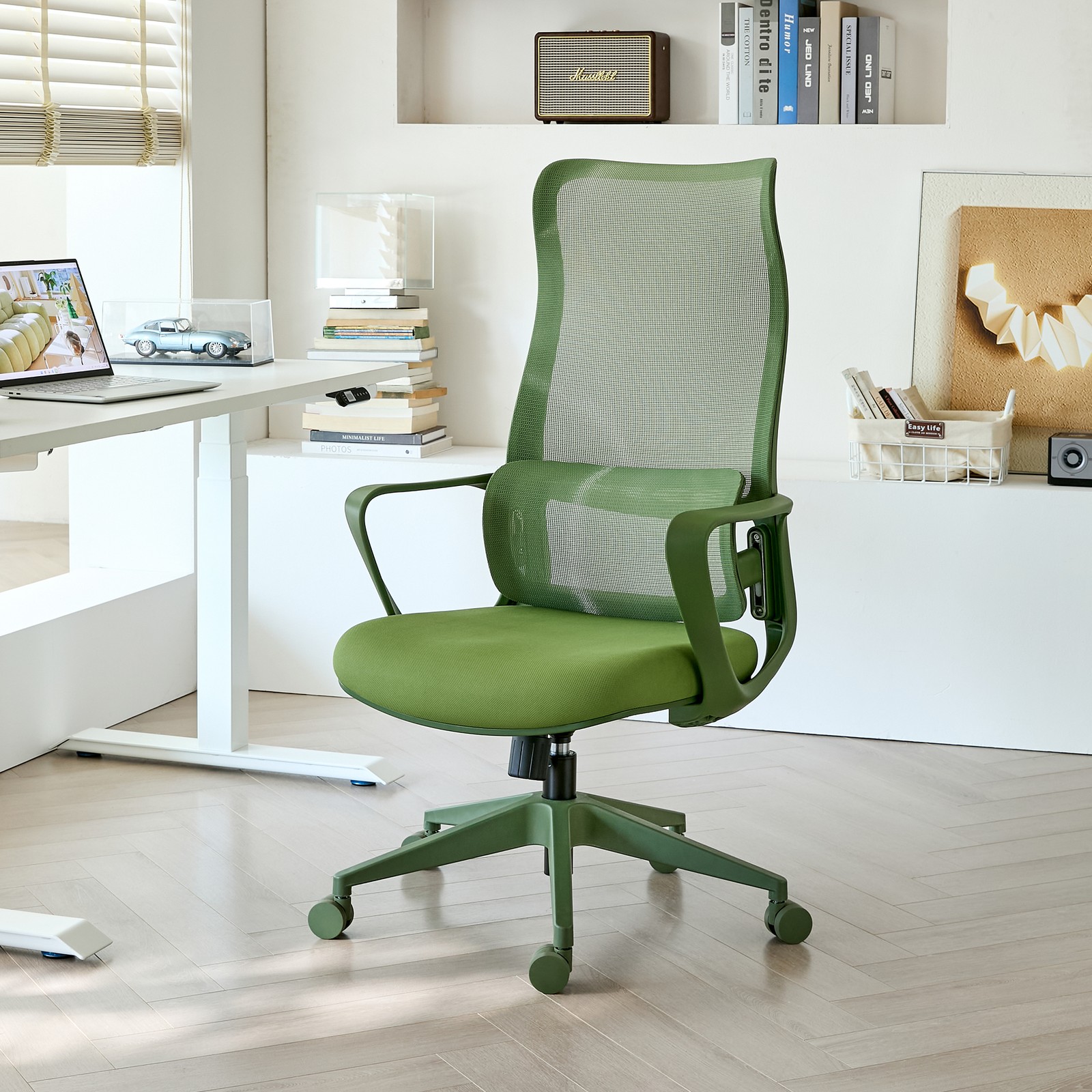 Ergonomic Office Chair 350LBS High Back Mesh Adjustable Lumbar Support Green